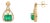 3.67 Ct Natural Emerald and Diamond Bridal Stud Earrings in 18k Solid Gold For Sale