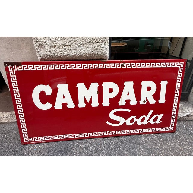 Campari Soda Sign in Enameled Metal, 1960s For Sale - Image 9 of 9