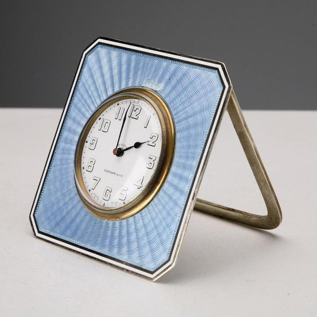 Vintage Table Clock in Sterling Silver from Tiffany & Co., 1940s For Sale - Image 4 of 9