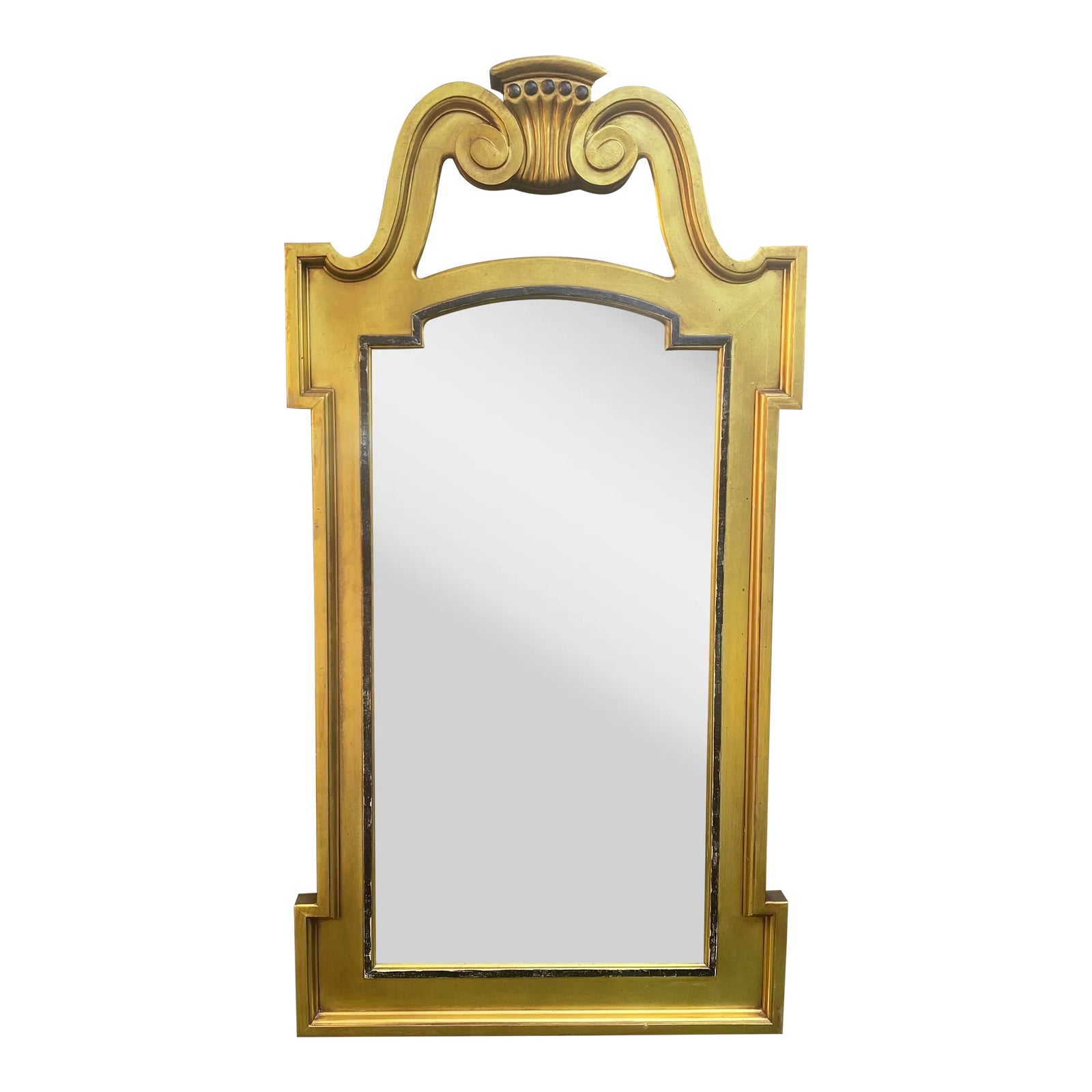 Large Vintage Wooden Gold Gilt Arched Mirror, Drexal Chairish