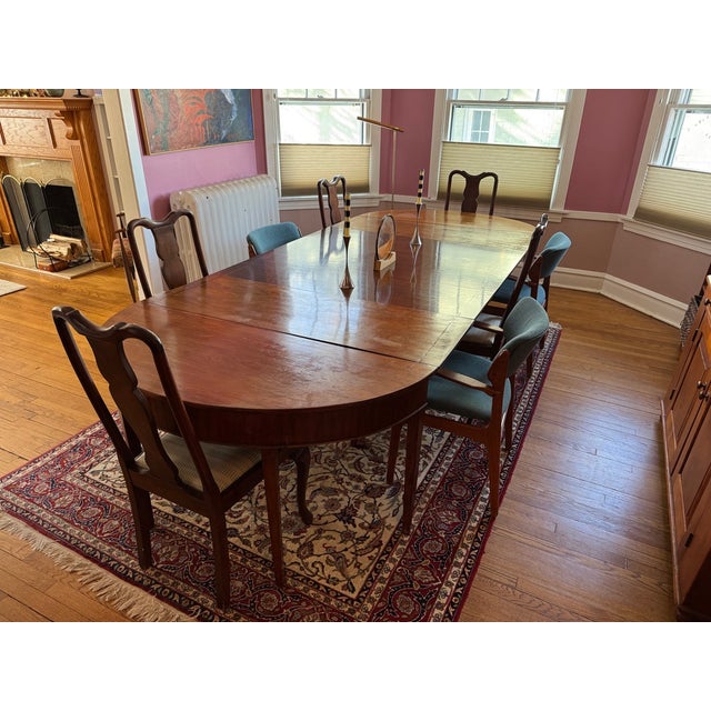 Antique Solid Wood Dining Table – Seats 10–12 | Custom 48” Leaf For Sale - Image 12 of 15