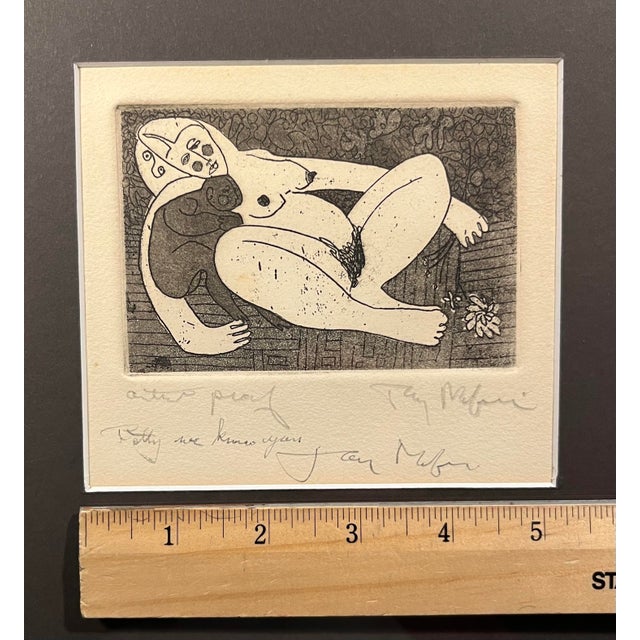 Contemporary Vintage 1960s Tony Mafia Mother & Child Etching Signed Artist Proof For Sale - Image 3 of 5
