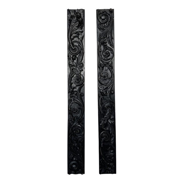 Black Vintage Wood Sculptures, 1890s, Set of 2 For Sale - Image 8 of 8