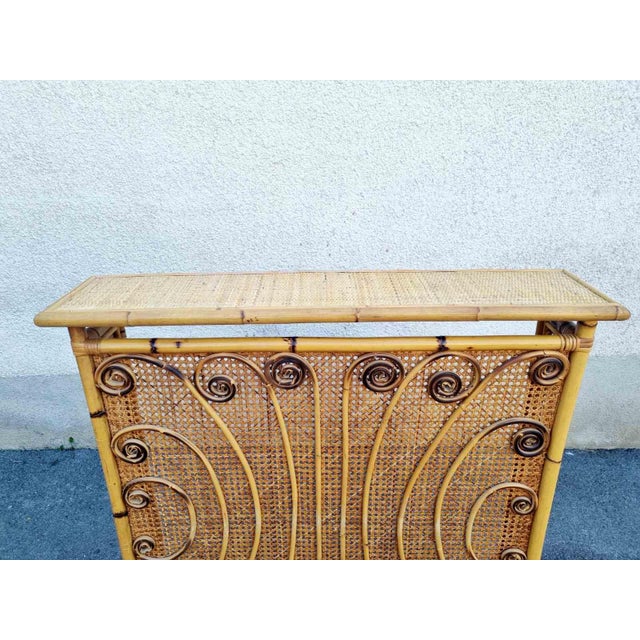 Large Italian Modern Bamboo and Rattan Radiator Cover by Franco Albini, 1960s For Sale - Image 13 of 17