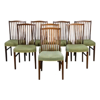 1950s Set 8 Danish Mid Century Modern Teak Dining Chairs For Sale
