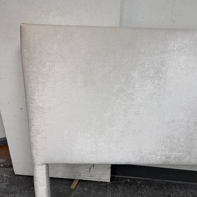 California King Size Silk Velvet Headboard For Sale - Image 11 of 12