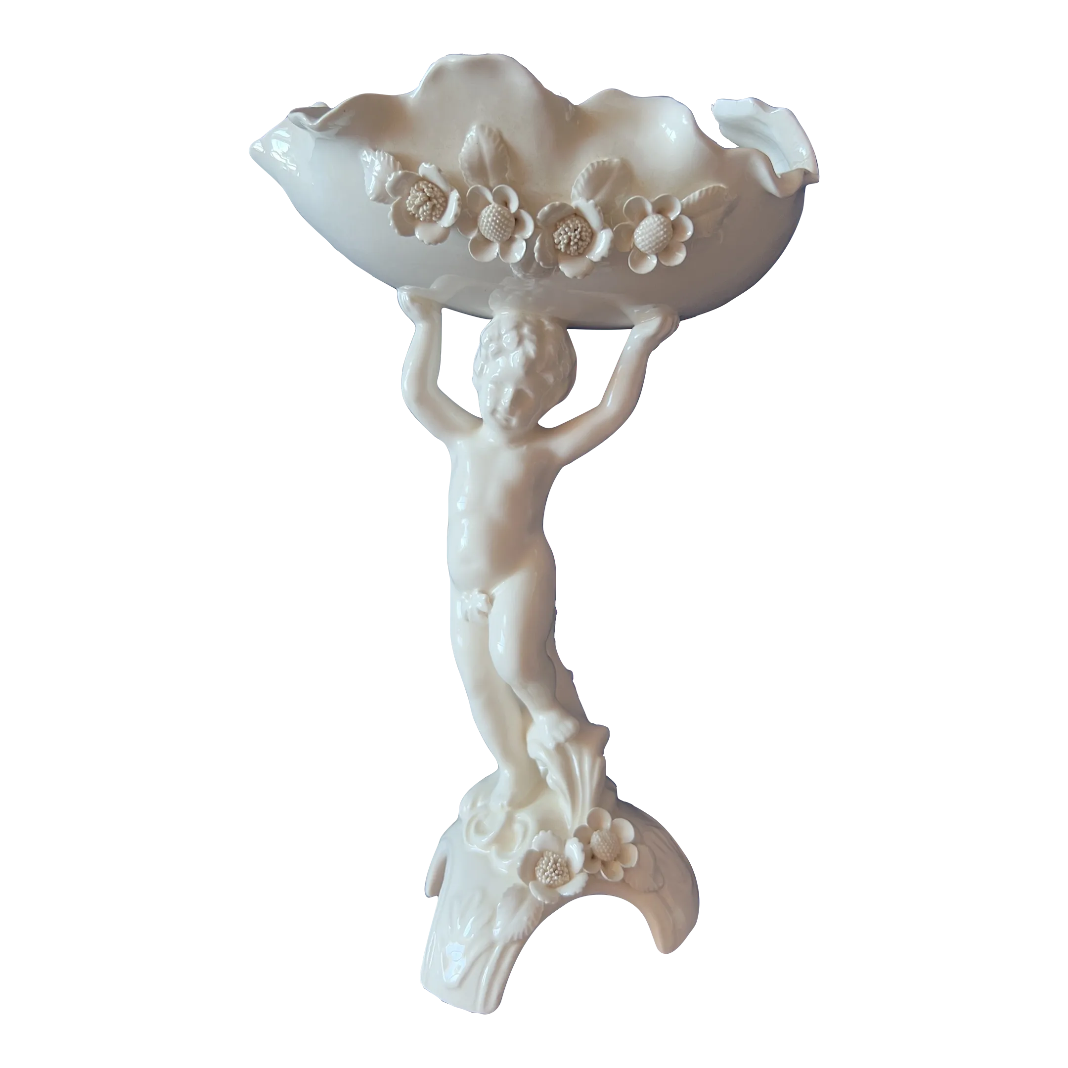 1950s Lenwile Ardalt Cherub Compote, Made in Japan | Chairish