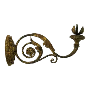 19th Century French One Arm Carved Gilt Wall Sconce Acanthus Leaf