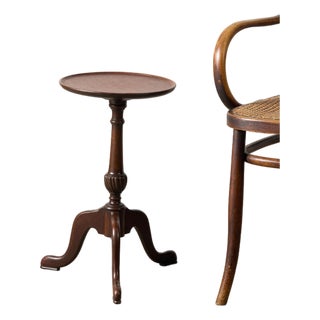 Antique English Mahogany Tripod Wine Table For Sale