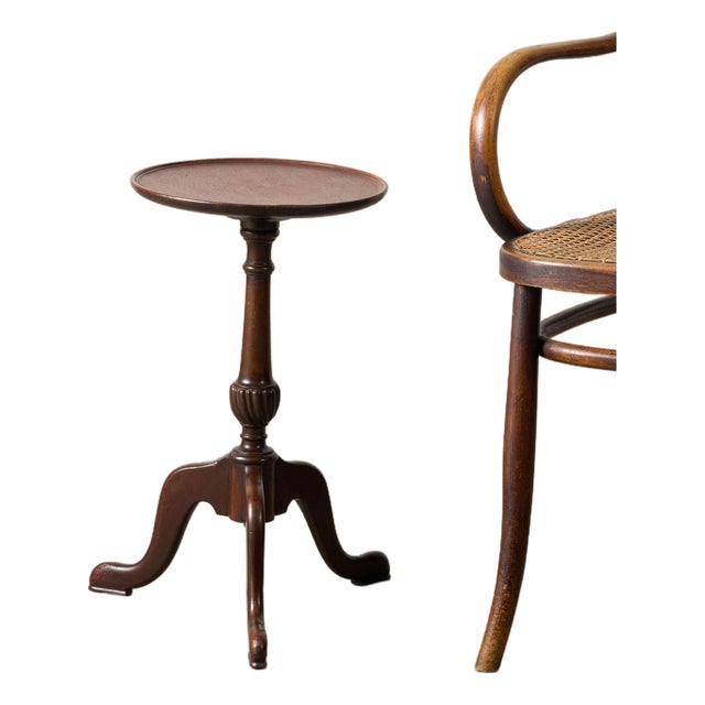 Antique English Mahogany Tripod Wine Table For Sale
