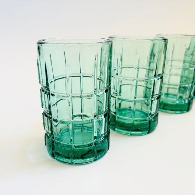 Anchor Hocking Gridded Tumblers - Set of 4 - Anchor Hocking Tartan For Sale - Image 4 of 6