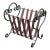 Vintage Iron & Leather Magazine Rack 16" Tall Rustic Book Holder For Sale