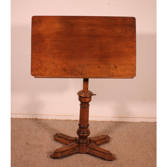 Antique Convertible Drawing Table in Walnut, 1800s For Sale - Image 13 of 13