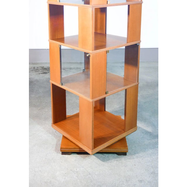 Wood Italian Wooden Center Swivel Bookcase For Sale - Image 7 of 10