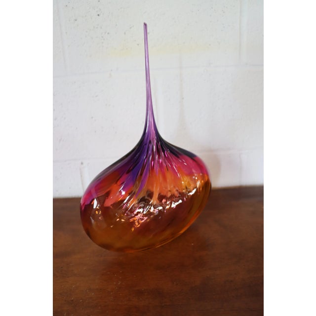 Modern Art Glass Teardrop Vase For Sale - Image 3 of 9