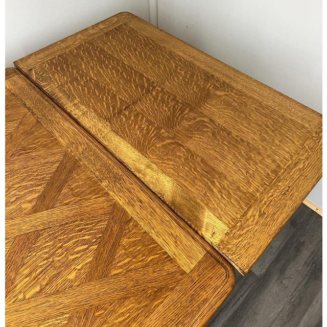 Dining Table Vintage French Louis Xvi Carved Oak Extendable Table Lot 4582 For Sale - Image 12 of 13