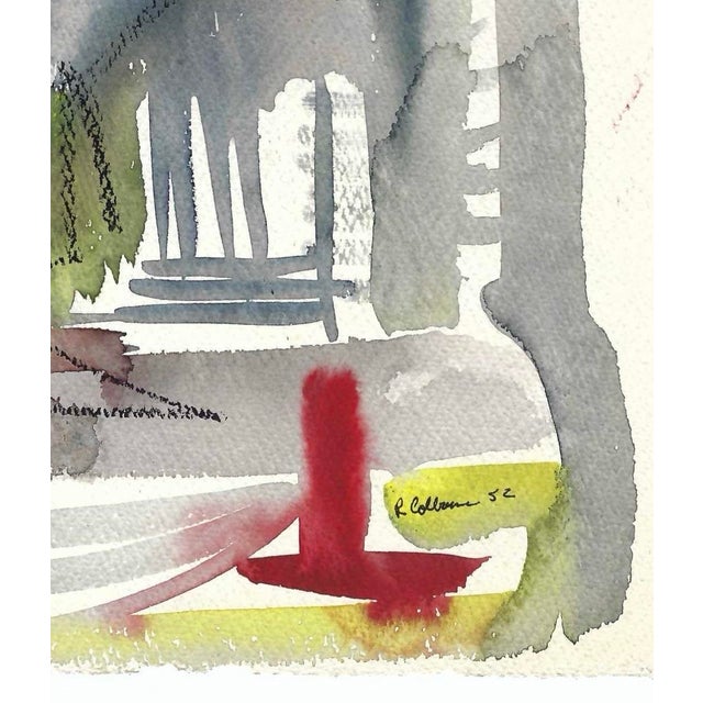 MCM painting on paper by artist Robert Colborne (1931-2002). Signed lower right and dated 1952. Colborne worked in...