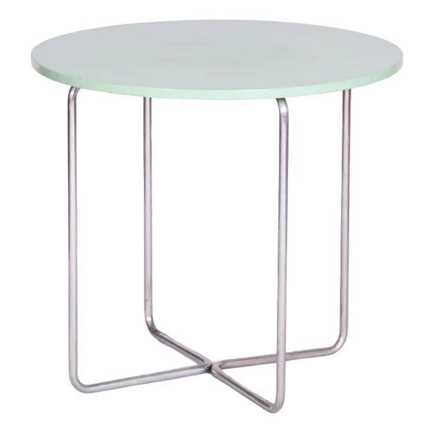 Bauhaus Round Chrome Side Table, Czechia, 1930s For Sale