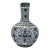 Vintage Chinoiserie Boho Chic Japanese Ink Blue & White Hobnail Porcelain Vase Attributed to Kutani. For Sale