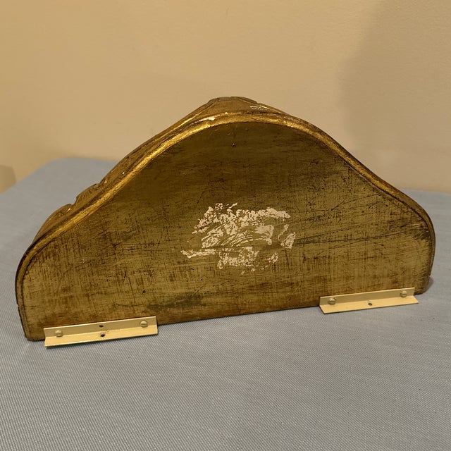 Wood Large Mid 20th Century Gold Wooden Wall Bracket For Sale - Image 7 of 10