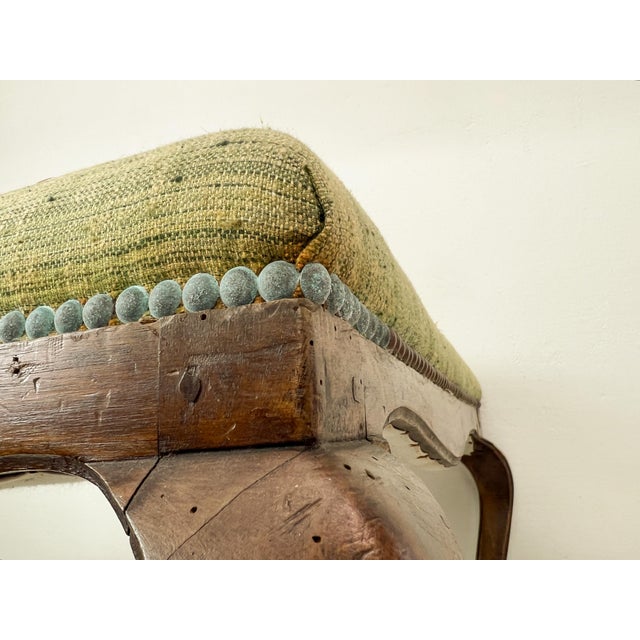 Brown Antique French Louis XV Style Walnut Bench Stool, 1800s For Sale - Image 8 of 17