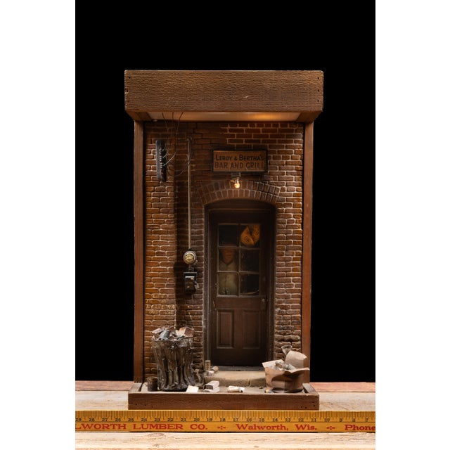 Michael Garman Back Door Illuminated Cityscape Diorama For Sale - Image 18 of 18