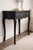 Late 20th Century French Provincial Style Matte Black Bedside Table / Writing Desk With Bronze Hardware — 35.5” For Sale - Image 4 of 10