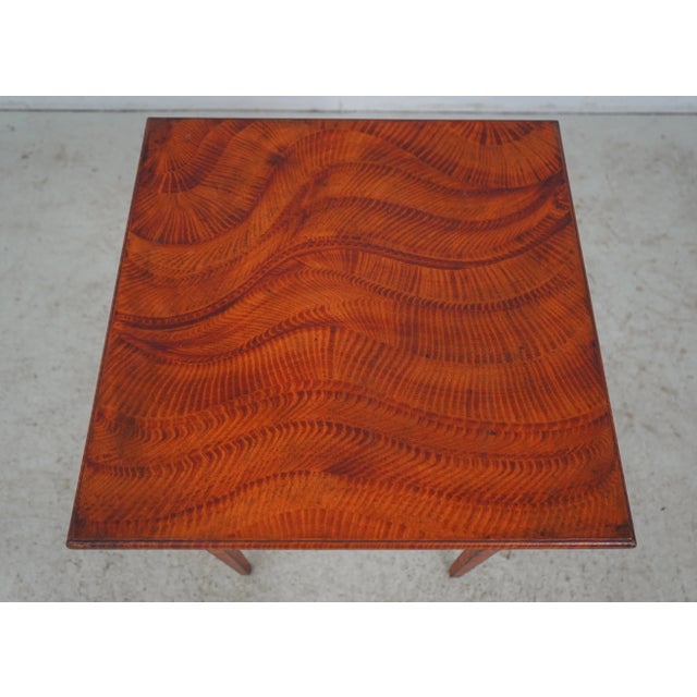 Wood Early American Sponge Painted 1 Drawer Nightstand Occasional Table For Sale - Image 7 of 13