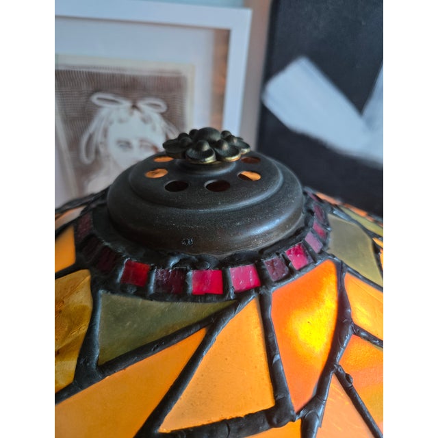 1910s Salem Brothers Leaded Glass Tiffany Style Lamp For Sale In Miami - Image 6 of 14