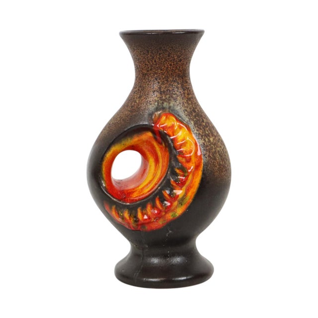 Orange Fat Lava Vase by Walter Gerhards, 1960s For Sale - Image 14 of 14