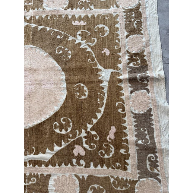 Suzani Embroidery Wall Decor — Boho Embroidery 4'6'' X 5'6'' For Sale - Image 11 of 12