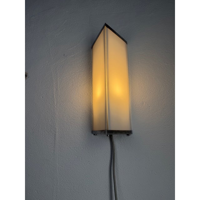 Modernist Geometric Wall Lamp in Glass and Metal, 1960s For Sale - Image 13 of 15