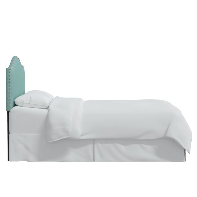 Transitional Ashland Headboard in Caribbean Classic Velvet, Twin For Sale - Image 3 of 6