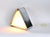 Vintage Mid-Century Modern Triangular Chrome and Glass Table Lamp For Sale In Chicago - Image 6 of 11