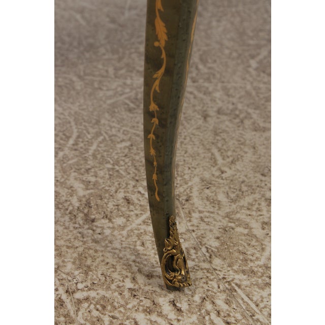 Italian Marquetry Inlaid Oval French Style Coffee Table For Sale - Image 9 of 14