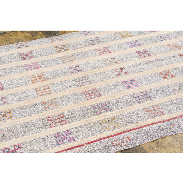 1950s Vintage Turkish Kilim Wool Runner With Geometric Design by Rug & Kilim, 1950-1959 For Sale - Image 5 of 9