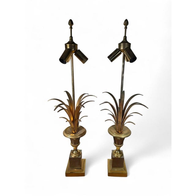 French Pineapple Lamps from Maison Jansen, 1970s, Set of 2 For Sale - Image 3 of 17