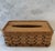 Vintage handcrafted woven splint wood and rattan tissue box cover with solid wood lid. Made in Boone, North Carolina by...