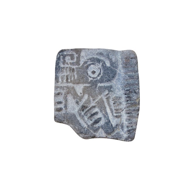 Folk Art 4 Pre-Columbian Aztec Mayan Stone Pottery Stamps Seals For Sale - Image 3 of 11