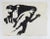 Vintage mid 20th century abstract pen and ink on paper drawing of running figures. Unsigned. Unframed, age toning, tape...