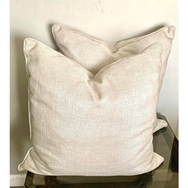 Textile Champagne Gold Metallic Soft Large Pillows - a Pair For Sale - Image 7 of 7