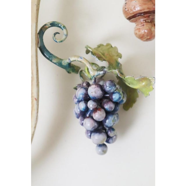 Large Hand-Forged Country House Wall Lamps with Apple, Chery and Grapes, 1970s, Set of 3 For Sale - Image 12 of 16