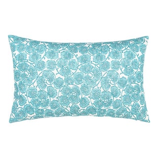 The House Of Scalamandré May Lumbar Pillow In Turquoise For Sale