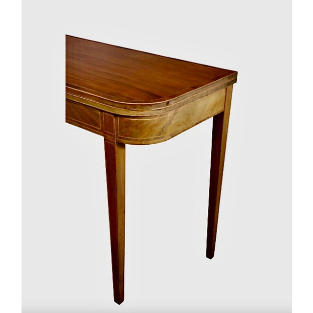 Wood Early 19th Century English Regency Mahogany Inlaid Games Table For Sale - Image 7 of 7