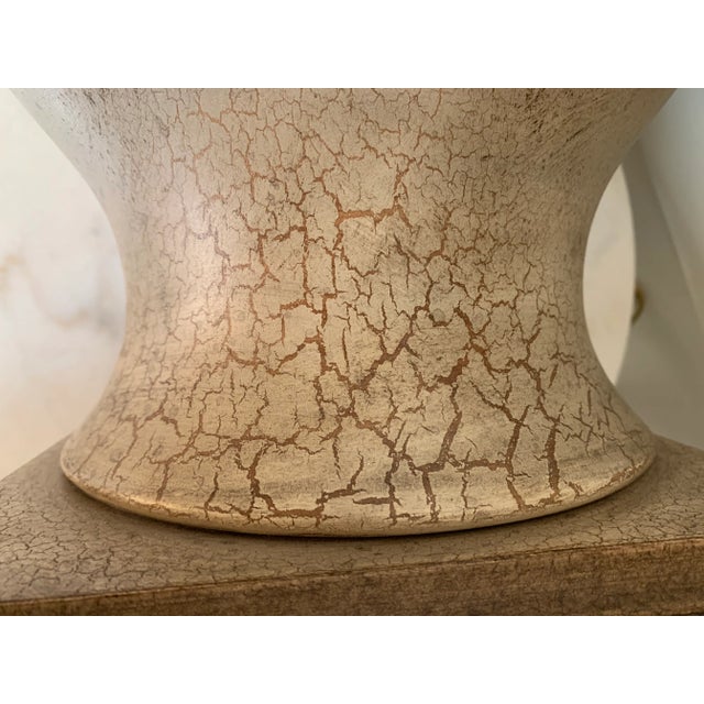 25" Ginger Jar Tan Ceramic Crackle Faux Finish Lamp Bases - a Pair For Sale In San Diego - Image 6 of 11
