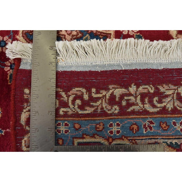 Kerman Rug 9’1” X 14’7” Red Wool Vintage Traditional Hand-Knotted Carpet For Sale - Image 15 of 15