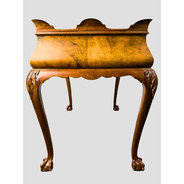Italian 1970s Italian Wood Burl Wood Tea Table One Drawer For Sale - Image 3 of 16