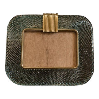 Italian Murano Fontana Green Picture Frame For Sale