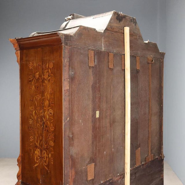 Large Dutch Display Cabinet in Walnut and Walnut Burl For Sale - Image 12 of 14