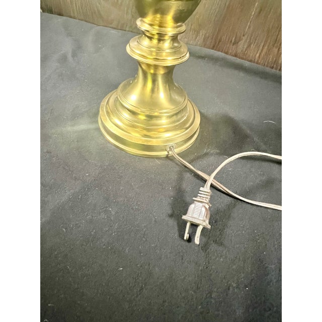 Vintage Traditional Stiffel Brass Lamp With Custom Shade For Sale - Image 14 of 14